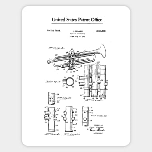 Trumpet Patent Black Sticker